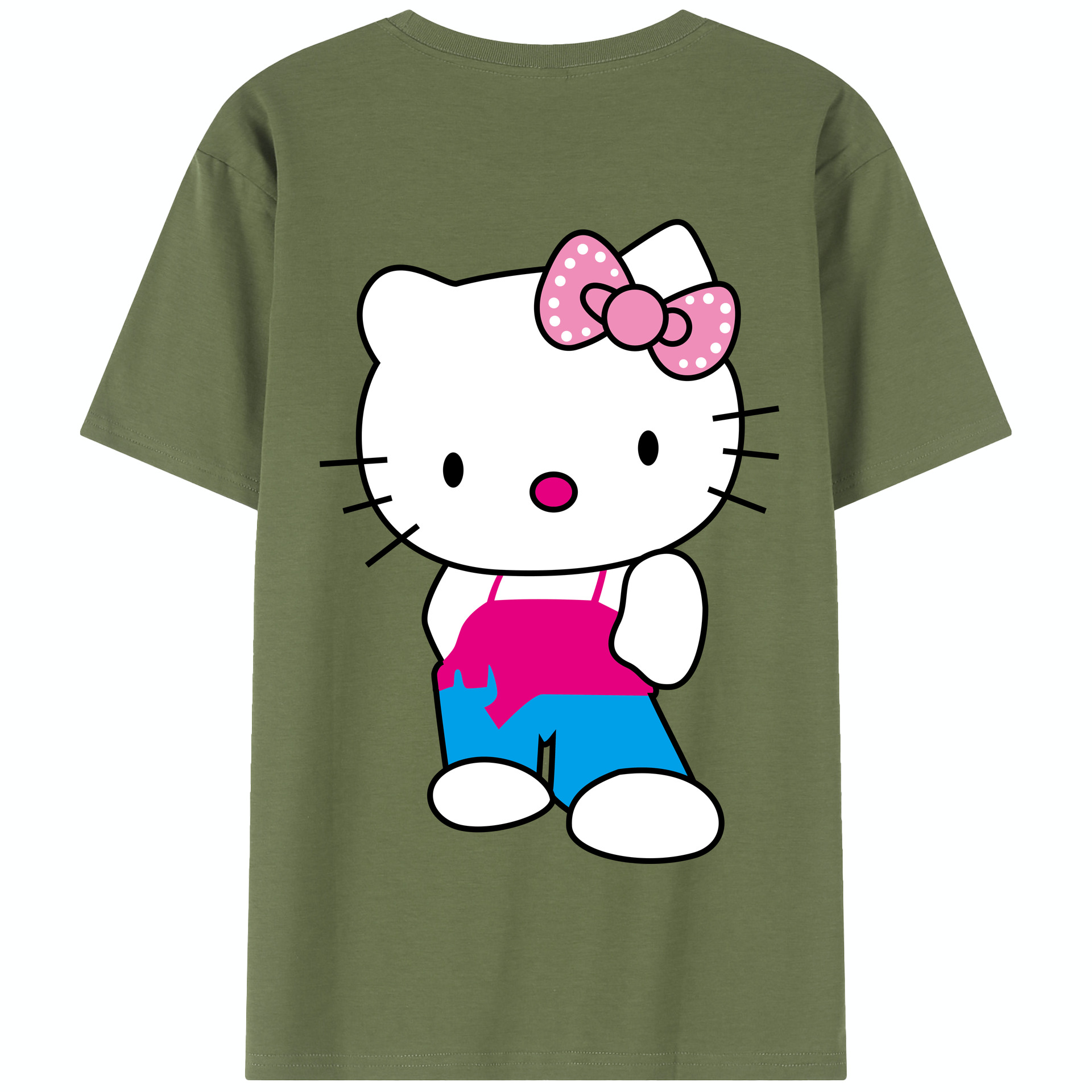 （画像用） Hello Kitty ハローキティ 綿100％半袖Tシャツ（背面プリント）
